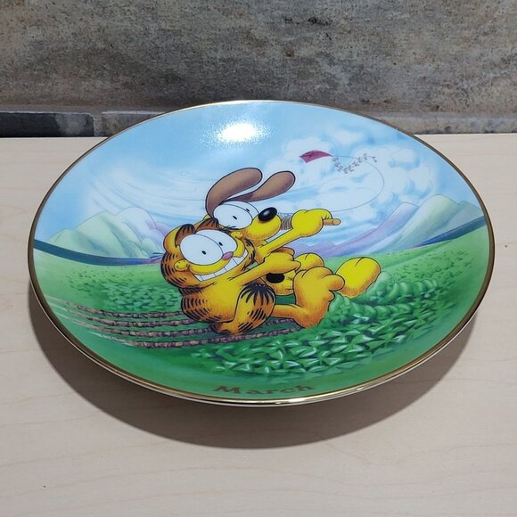 Garfield Calendar March Plate Jim Davis Plate No A 1444 Danbury Mint - Picture 12 of 14